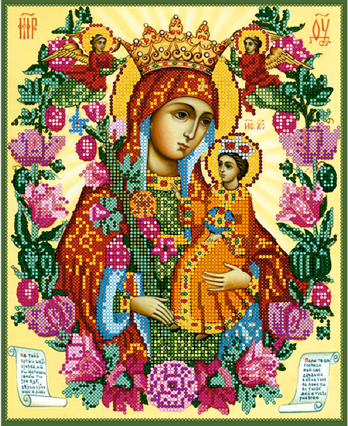 Б-1010 Икона Божьей Матери Неувядаемый цвет Набор для вышивки бисером