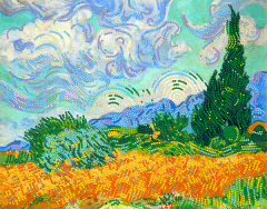 Схема для вышивки бисером PA-1473 Винсент Ван Гог "Пшеничное поле с кипарисом"
