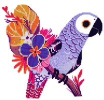 Схема для вышивки бисером PA-1877 Пурпурный попугайчик
